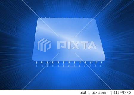 Glowing square on blue background 133799770