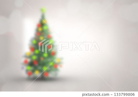 Blurry christmas tree in room 133799806