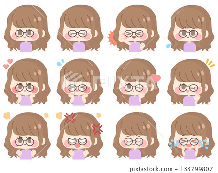 戴眼鏡、頭髮蓬鬆的女孩（摘要 01） 133799807