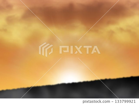 Landscape against orange sky during sunset Landscape against orange sky during sunset 133799921