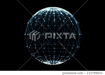 Glowing sphere on black background 133799932