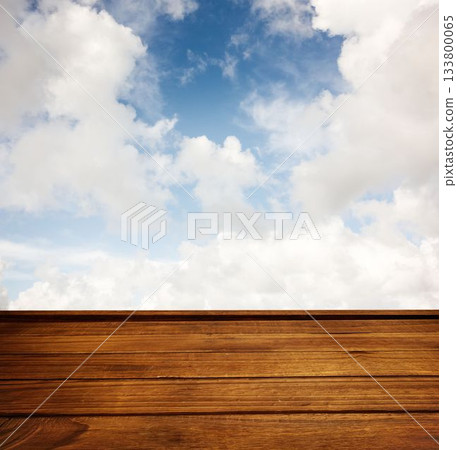 Wooden planks against blue sky Wooden planks against blue sky 133800065