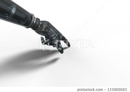 High angle view of robotic hand gesturing High angle view of robotic hand gesturing 133800083