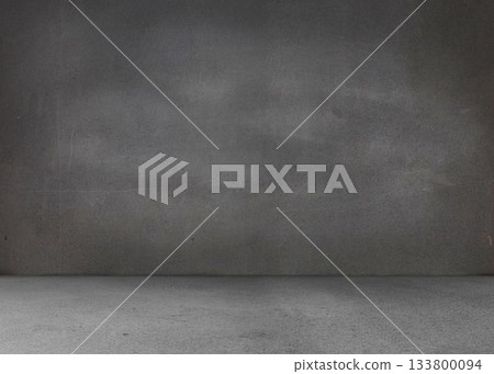 Empty concrete interior is featuring textured grey wall, floor with subtle scratches in flat design Empty concrete interior is featuring textured grey wall, floor with subtle scratches in flat design 133800094