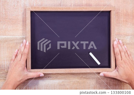 Hand writing on chalkboard 133800108
