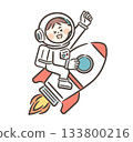 A boy who dreams of becoming an astronaut 133800216
