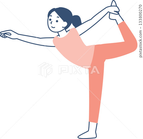 年輕女子做瑜伽姿勢 年輕女子做瑜伽姿勢 133800270