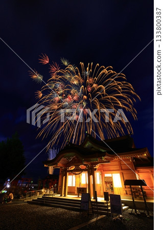 Large fireworks blooming in the summer night sky Large fireworks blooming in the summer night sky 133800387