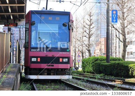 Scenery from Gakushuinshita Station on the Tokyo Sakura Tram Scenery from Gakushuinshita Station on the Tokyo Sakura Tram 133800657