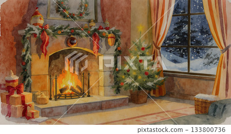 Holy Night and a Room with a Fireplace Holy Night and a Room with a Fireplace 133800736
