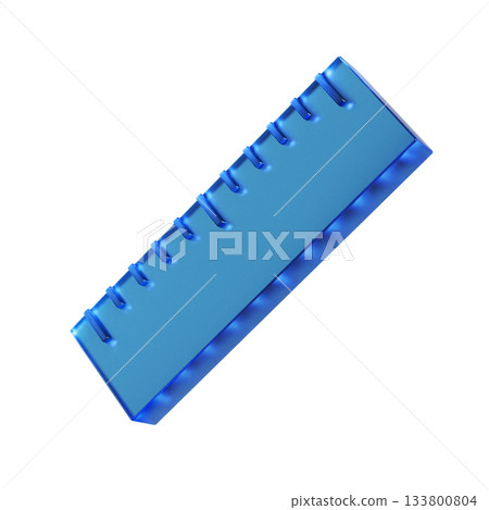 直邊扁平圖示的三維插圖。透明藍色玻璃狀圖案。 133800804