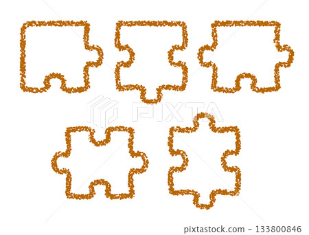 Hand-drawn crayon material decorative puzzle pieces Hand-drawn crayon material decorative puzzle pieces 133800846