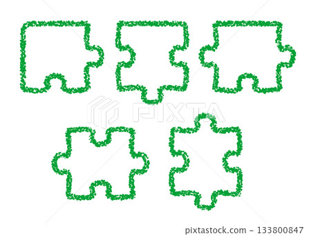 手繪蠟筆材質裝飾拼圖塊 133800847