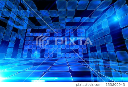 Room of shiny blue squares Room of shiny blue squares 133800943