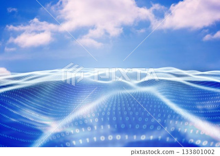 Digitally generated binary code landscape Digitally generated binary code landscape 133801002