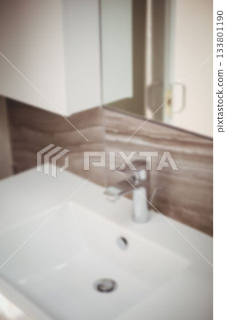 High angle view of modern sink in bathroom 133801190