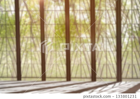 Glass window with metal bars Glass window with metal bars 133801231