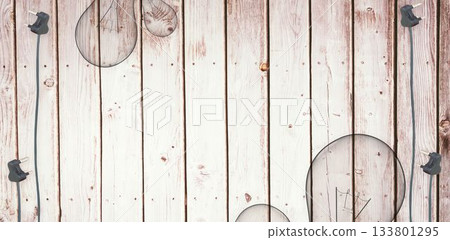 Wooden background with plugs Wooden background with plugs 133801295