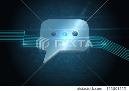 Shiny message icon on black background Shiny message icon on black background 133801315