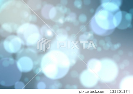 Abstract digital illustration showing overlapping blue-white bokeh circles on muted gray backdrop 133801374