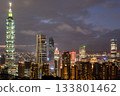 Taiwan Taipei night view from Elephant Mountain 133801462