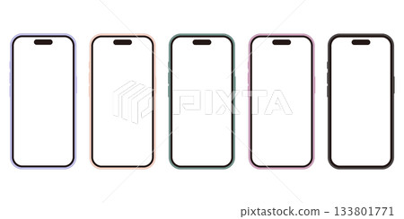 Smartphone frame with 5 muted color silicone cases - see-through screen Smartphone frame with 5 muted color silicone cases - see-through screen 133801771