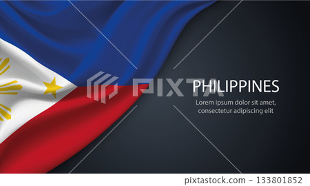 Philippines national flag with smooth fabric texture background Philippines national flag with smooth fabric texture background 133801852