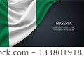 Nigeria national flag with smooth fabric texture background 133801918