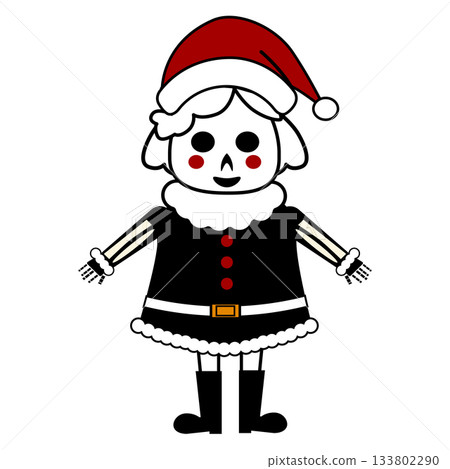 Gothic Christmas Santa Claus skeleton character icon 133802290