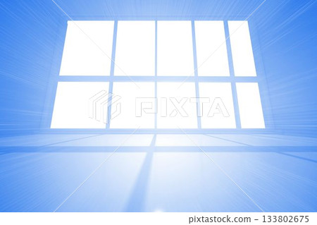 Bright blue room with windows 133802675