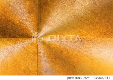 Textured metallic radial surface is showing in vector with golden patina and transparent background 133802815