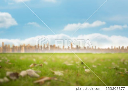 View of cityscape against cloudy sky 133802877