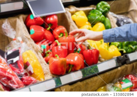 Bell pepper on shelf for sale 133802894