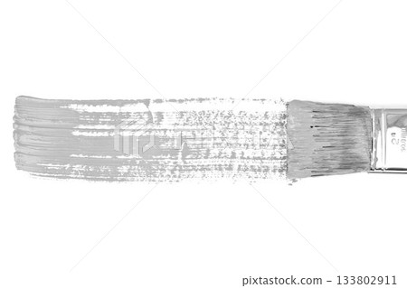 Gray paint strokes with brush 133802911