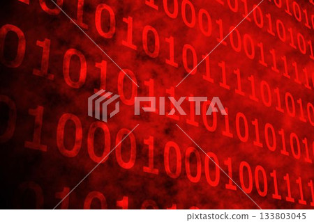 Shiny red binary code on black background Shiny red binary code on black background 133803045