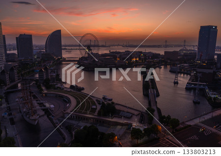 Kanagawa Prefecture: Dawn in the Yokohama Bay Area Kanagawa Prefecture: Dawn in the Yokohama Bay Area 133803213