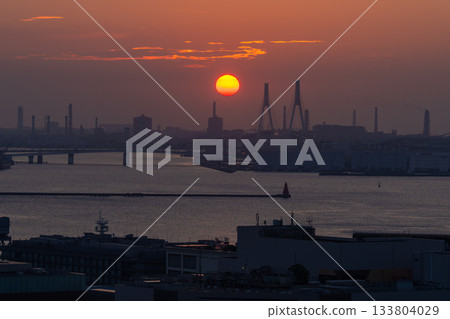 神奈川縣：橫濱灣地區的黎明 133804029