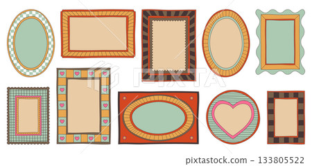 Drawn y2k frame border collection Drawn y2k frame border collection 133805522