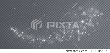 White bokeh light swirl on transparent background 133805534