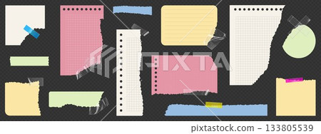 Ripped notebook paper strips 133805539