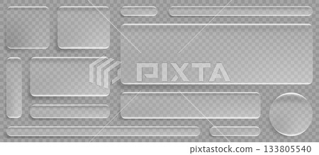 Liquid glass ui rectangle button collection 133805540