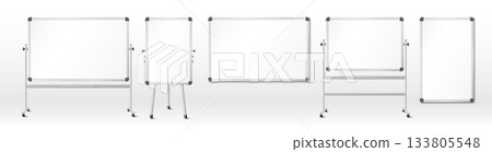 Whiteboard office mockup with tripod stand 133805548