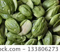 Fresh stink beans (petai) commonly used in southern Thai cuisine. 133806273