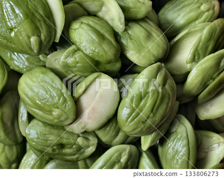 Fresh stink beans (petai) commonly used in southern Thai cuisine. Fresh stink beans (petai) commonly used in southern Thai cuisine. 133806273