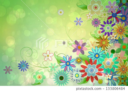 Digitally generated girly floral design 133806484
