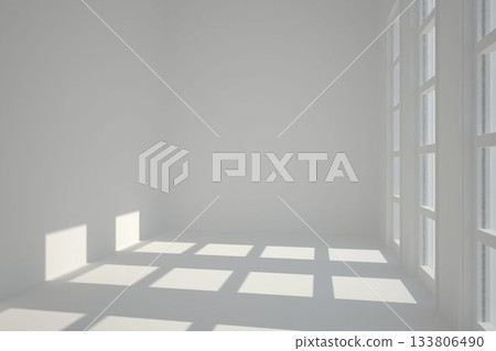 White bright room with windows White bright room with windows 133806490