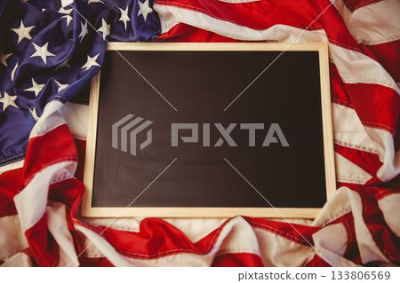 American flag on chalkboard American flag on chalkboard 133806569