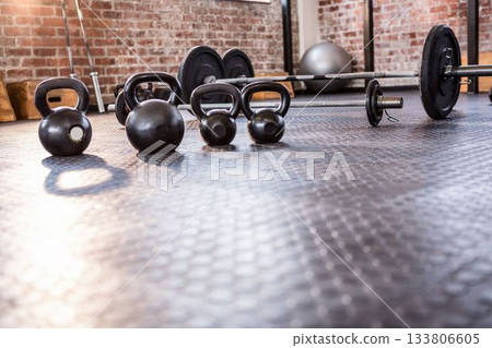 Weights on the studio floor 133806605