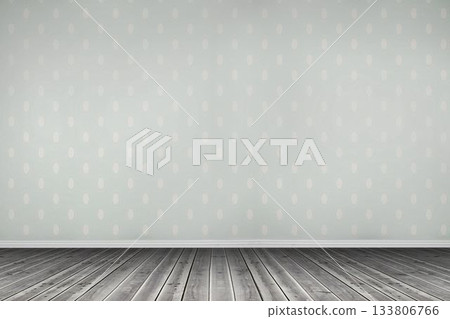 Empty room with wooden floor 133806766