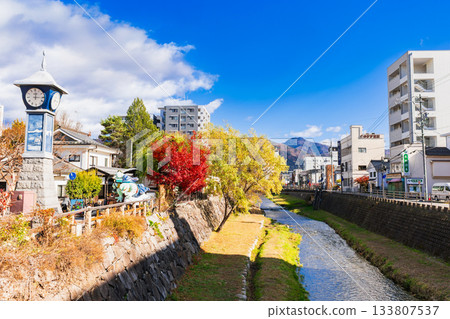 松本市，目鳥場川和繩手街入口 133807537